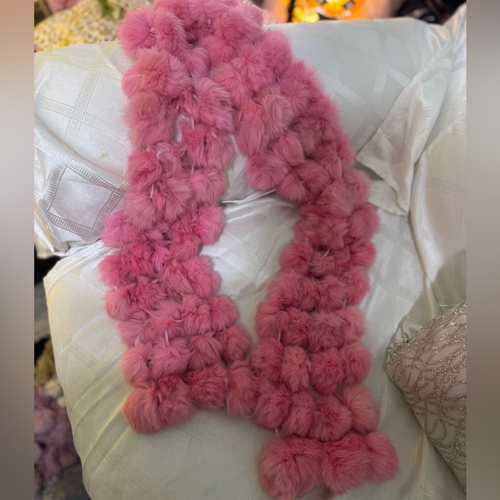 Luxurious Pink Fur Scarf